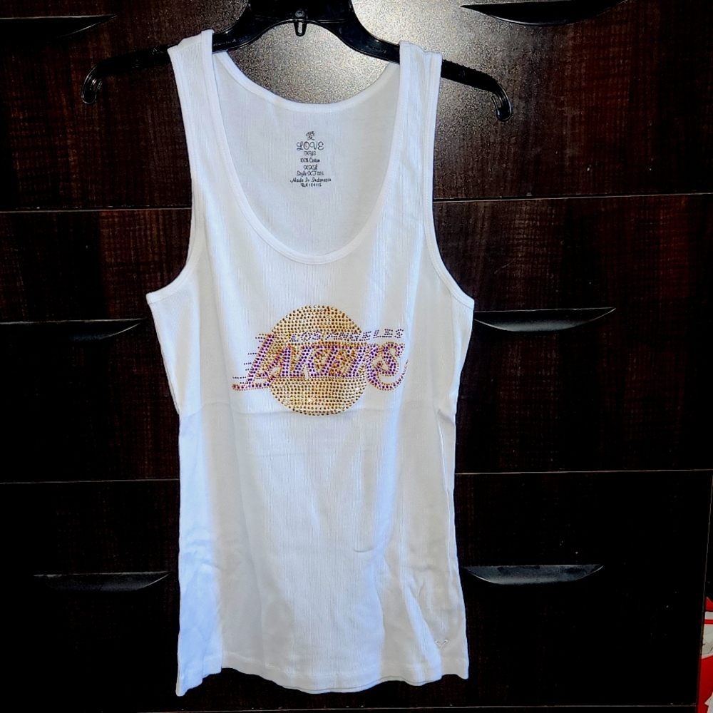 Lakers Rhinestone Tee (NWOT) Size 2X = 14